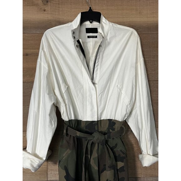 RTA NICCOLA COMBO DRESS WHITE/ CAMO SIZE M - Picture 9 of 14